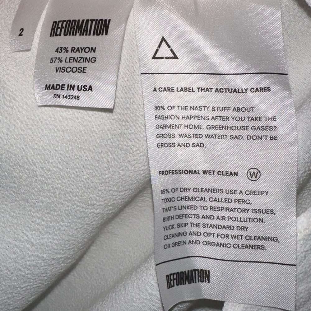 Reformation White Collared Dress size 2 - Picture 4 of 5
